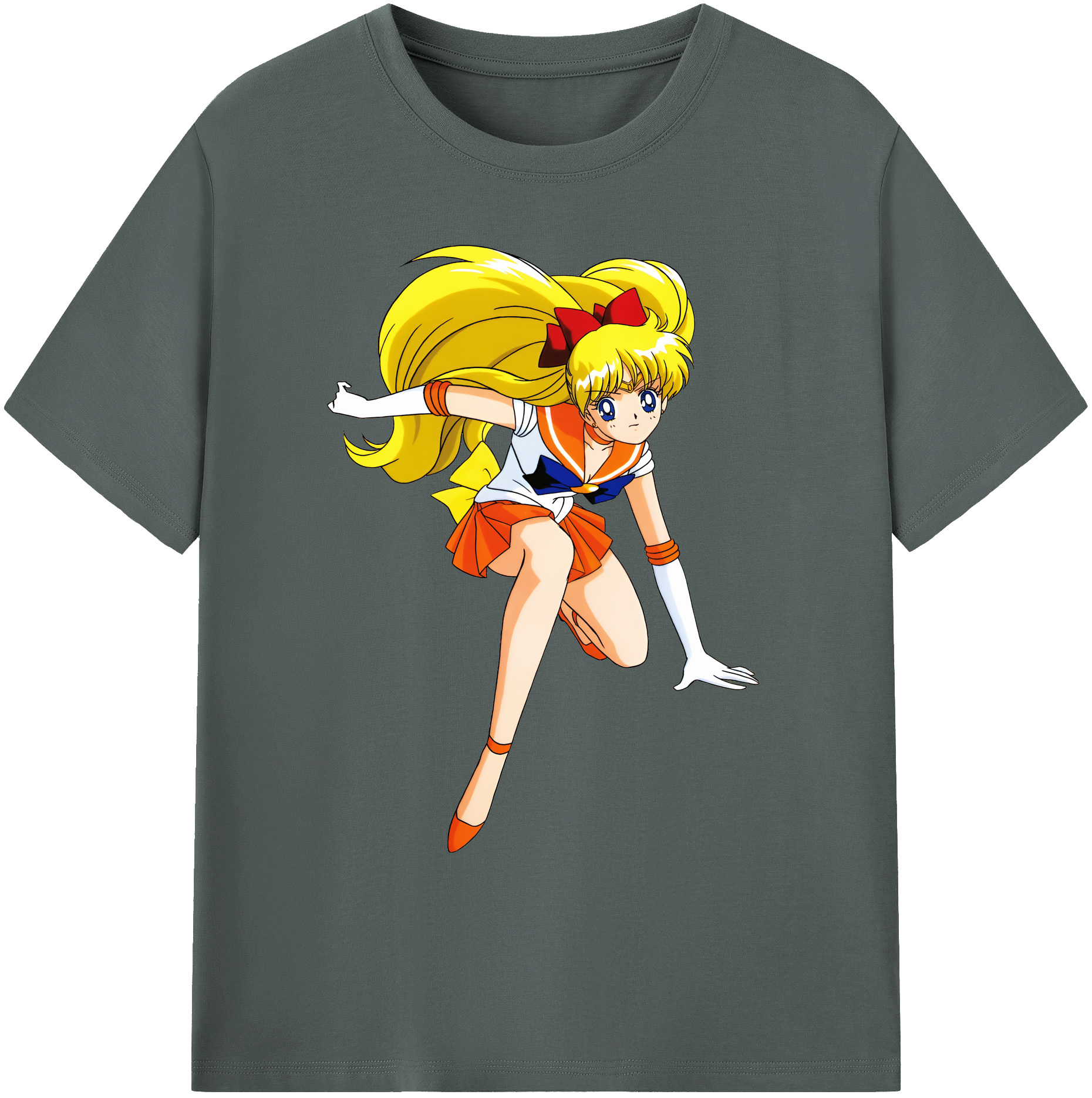 （画像用） 美少女戦士セーラームーン 愛野 美奈子 あいの みなこ Sailor Moon Aino Minako 綿100％ メンズ半袖Tシャツ｜肌触りやわらか＆通気性
